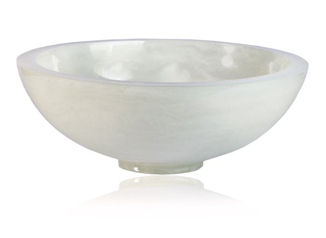 French Lily Emerald Glass Salad Bowls Set of 2